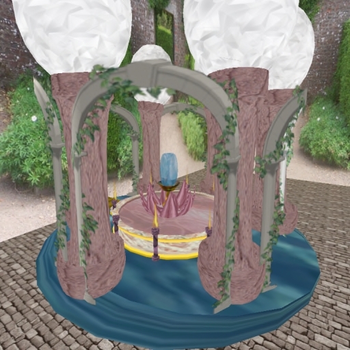 57 prim- TEMPLE w/fountain _ BOXED