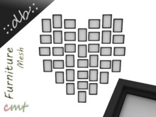 ::db:: Heart Gallery with 36 Photo Frames black Frame Decor