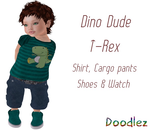 Doodlez Dino Dude Set~T-Rex