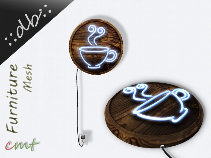 ::db:: Hot Coffee Neon Sign blue