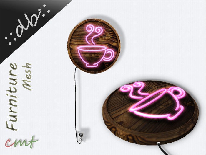 ::db:: Hot Coffee Neon Sign purple