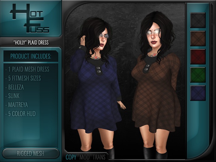 Hot Fuss "Holly" Dress - PLAID