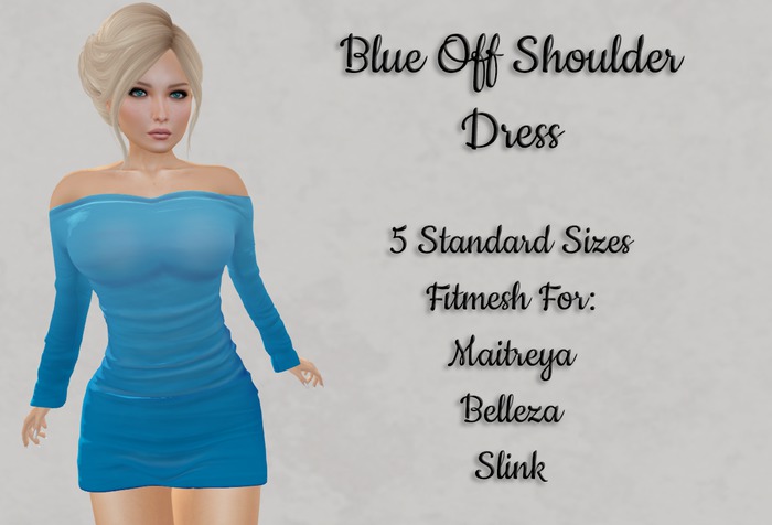 Blue Off Shoulder Dress