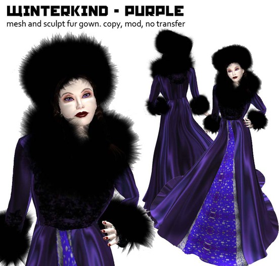 Grim Bros. Winterkind Purple - Victorian Gown for Winter outings