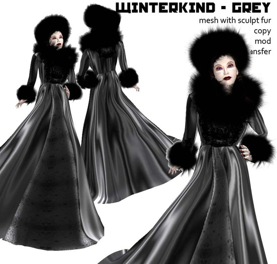 Grim Bros. Winterkind Grey - Victorian Gown for Winter outings
