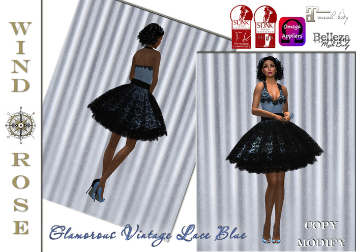 *WR* Glamorous Vintage Lace Blue (appliers included)