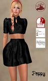 ♥e.t.♥ Poppy - Crop top & Short Skirt, All Black. Sale! 50% Discount for limited time!