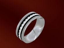 TM Mens Diamond Eternity Wedding Band - Gem and Metal Change and Resize