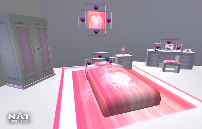NHC PINK HEART SINGLE BEDROOM