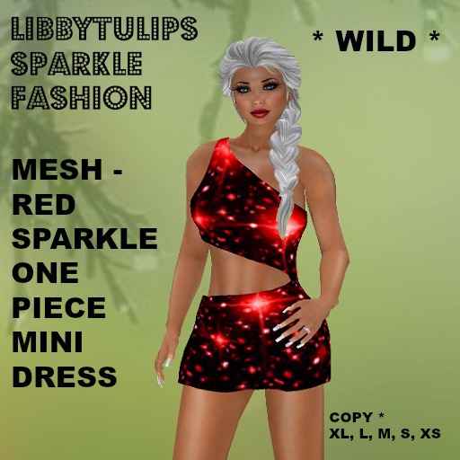 * Wild * Red Sparkle Mini Dress - Mesh