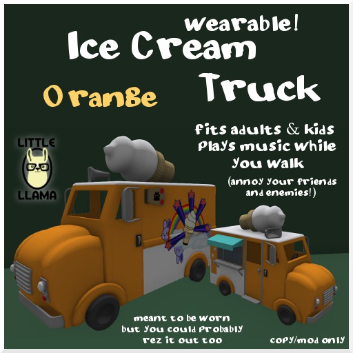 Little Llama - Ice Cream Truck - Orange