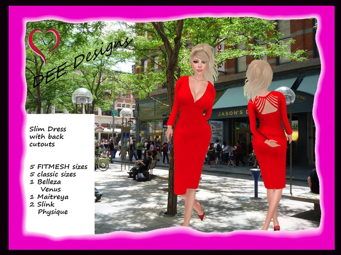 DEE Designs Slim Dress red MESH