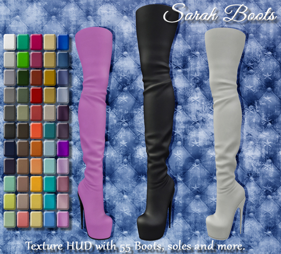 [Syn] Sarah Boots (Texture HUD, Fitted for mesh bodies: Freya, Isis, Physique, Maitreya & Venus)