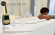 .:: AM ::. Hora Bath Tub SET (PG) - 3 Colours - No Poseballs - 17 animations - Singles & couples - In White,Black,Ivory