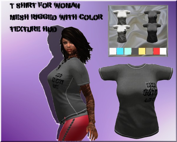 T-SHIRT FOR WOMAN RIGGED MESH ! !