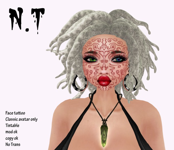 N.T - Horns liner - face tattoo / tintable