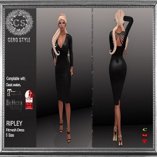 CERO STYLE Ripley Fmesh Dress Black