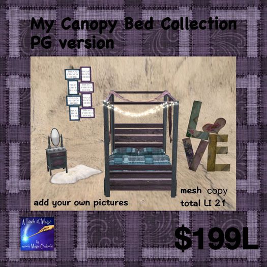 My Canopy Bed CollectionPG sleep only (Crate)****