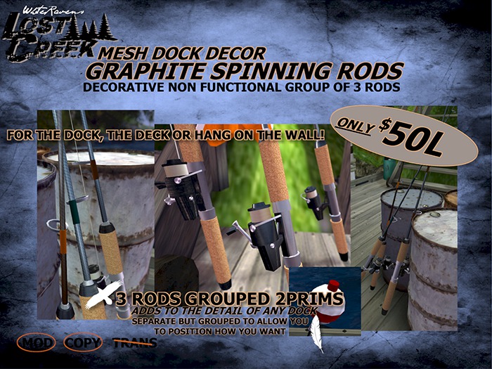 Lost Creek Cabin Decor Spinning Rods Group