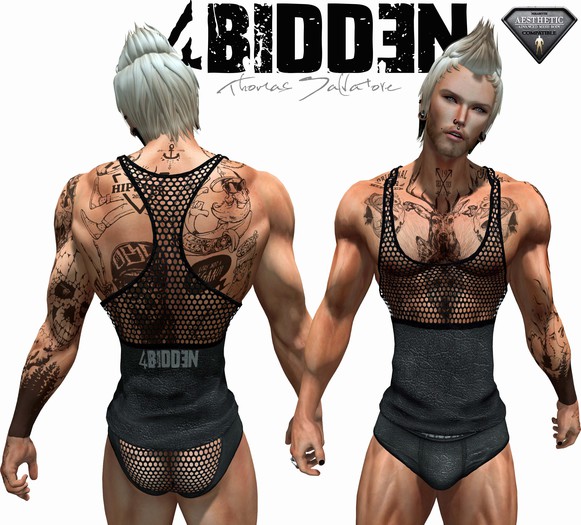 .::4BIDDEN::. Leather Mesh Tank & Underwear