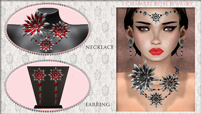 :-:Chambre Rose:-: "Eugenie" silver/red
