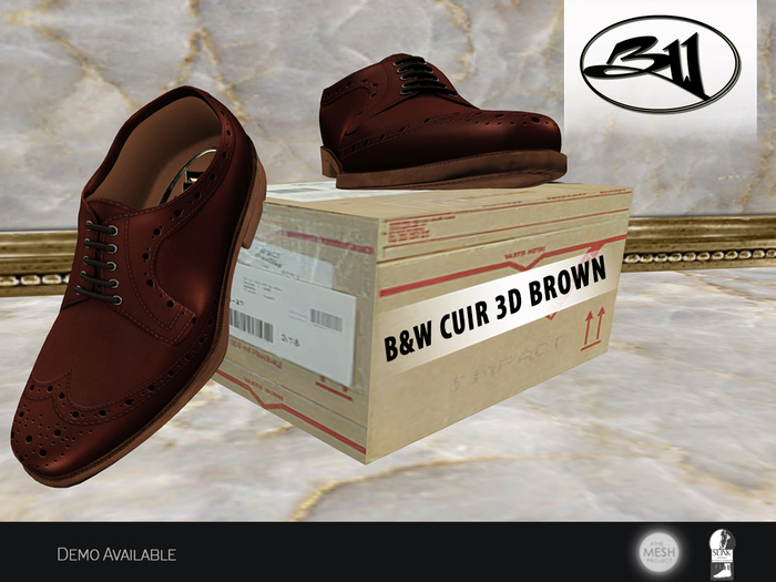 B&W Bag's  CUIR 3D Shoes Brown