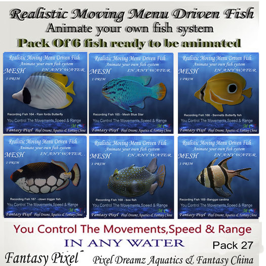 Realistic Moving Menu Driven Fish MEGA PACK 27 save 300 L 