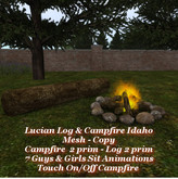 Lucian Log & Campfire Set Idaho