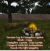 Lucian Log & Campfire Set Ogden