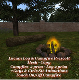 Lucian Log & Campfire Set Prescott