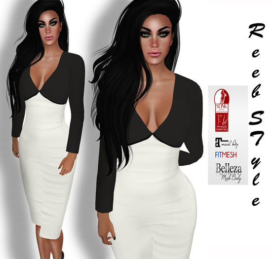270-Reeb STyle Star White-Black Dress