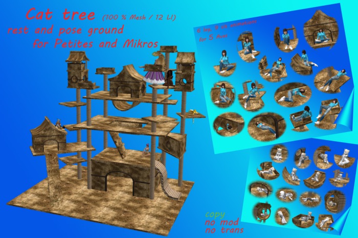 Multi-Ava Cat tree (petite Version, 5 Avas) - beige