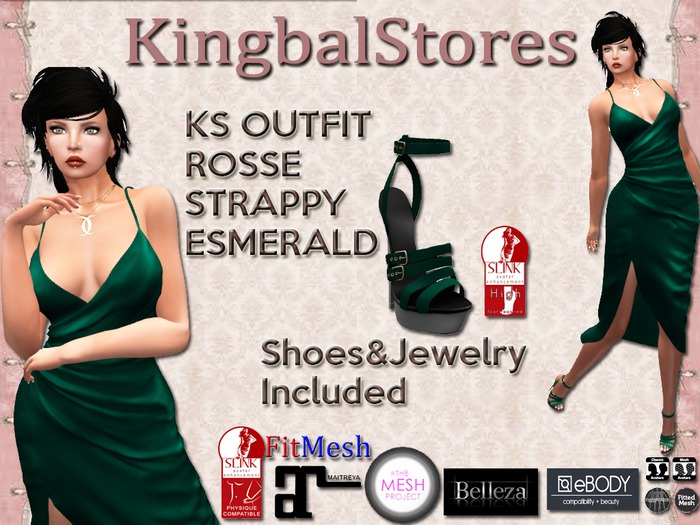 250 KS OUTFIT ROSSE STRAPPY NEW YARS EVE ESMERALD
