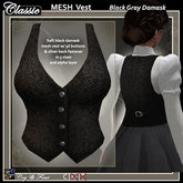 C&F Mesh Vest - Black Gray Damask
