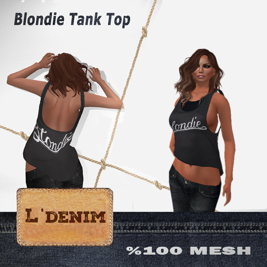 ! L'denim Mesh - Blondie Tank Top