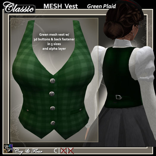 C&F Mesh Vest - Green Plaid