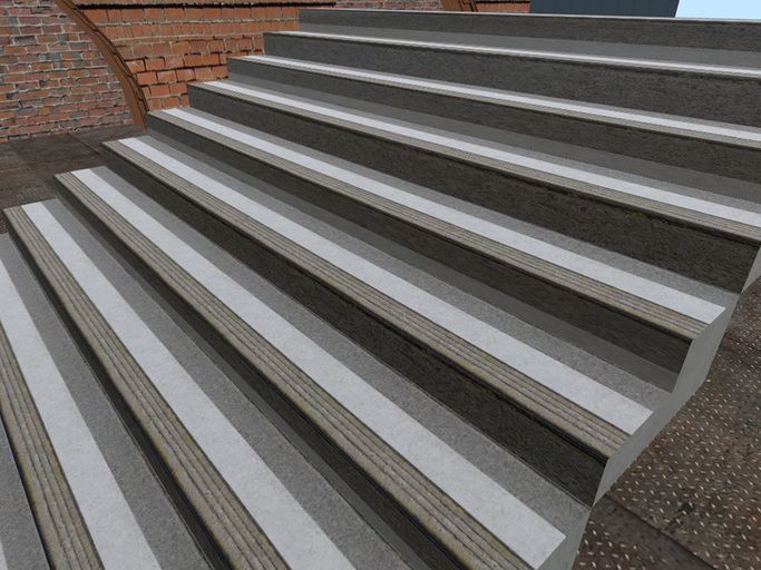 High Resolution Concrete Stair Section with Full Perm Texture Included 6914