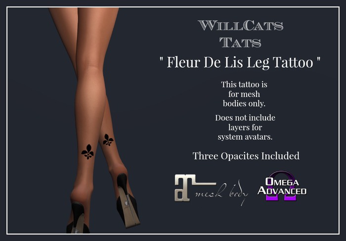 Fleur De Lis Leg Tattoo