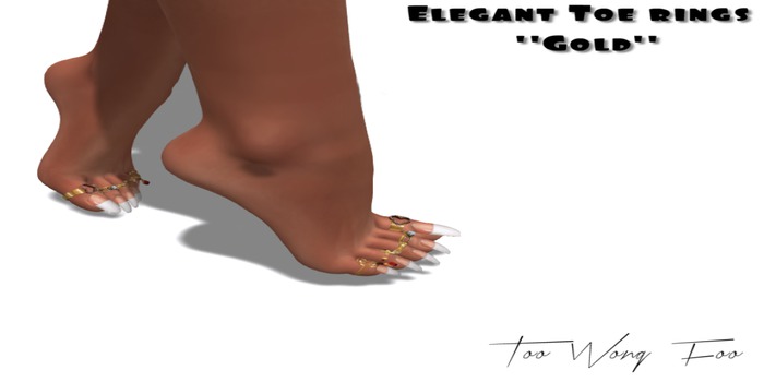 .::TWF::. Elegant Toe Rings for SLINK Feet (Mid) Gold