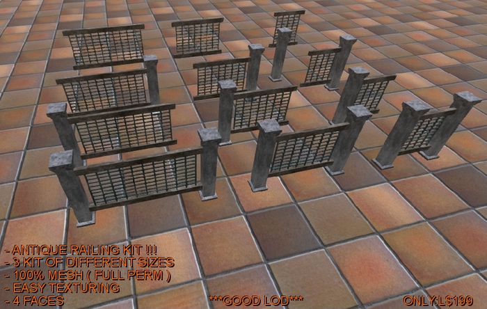 Antique Railings - Mesh(FULL PERM)(AL)