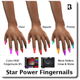Blackburns Star Power Fingernails  Rigged Mesh Colorable