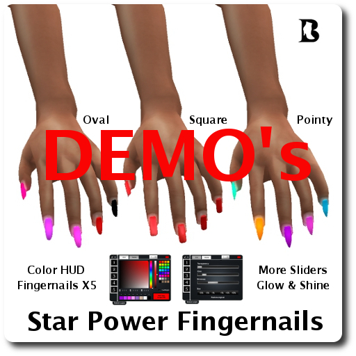 Blackburns Star Power Fingernails  Rigged Mesh DEMO