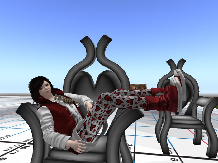 Happy Lay in Chair Female and Male