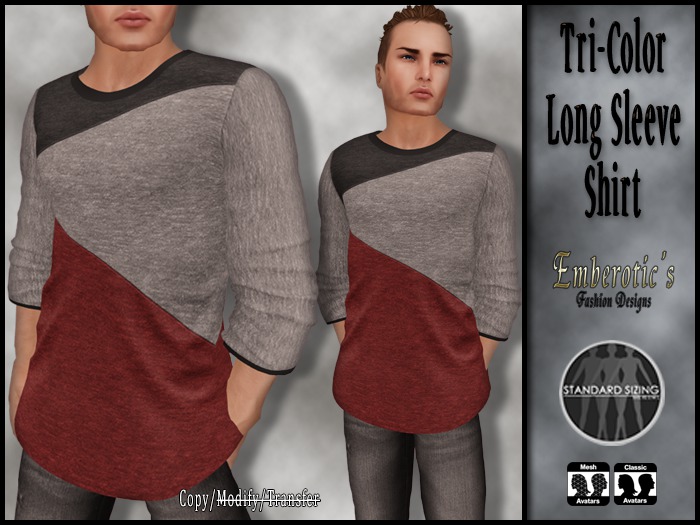 EFDM_12 Long Sleeve Tri-Color Shirt