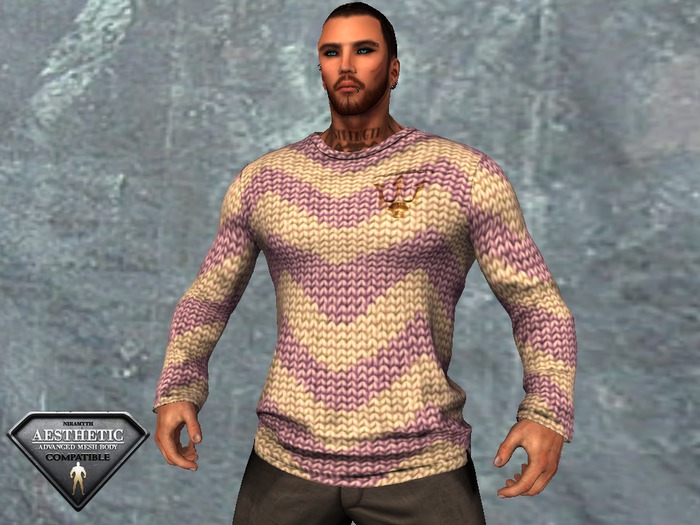 Long Sleeve Shirt white purple - Fitted Mesh demo