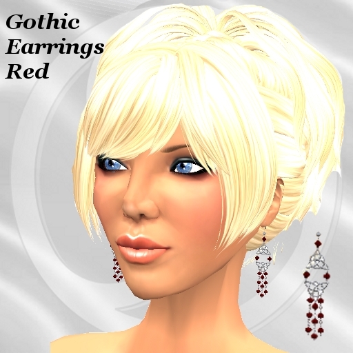 Gothic Dangle Chandelier Earrings Red