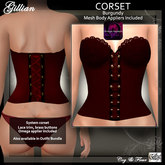 C&F Gillian System Corset w/ Omega Applier - Burgundy