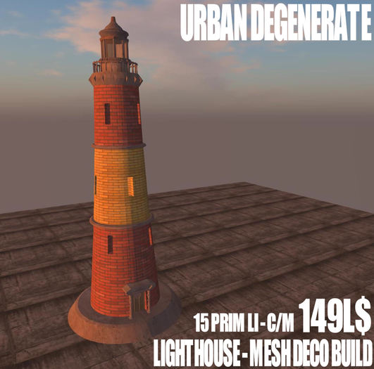 Lighthouse Mesh Deco Build 15 Prim LI