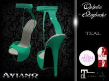 *AVIANO* "Ophelia" Slingbacks Teal