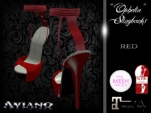 *AVIANO* "Ophelia" Slingbacks Red